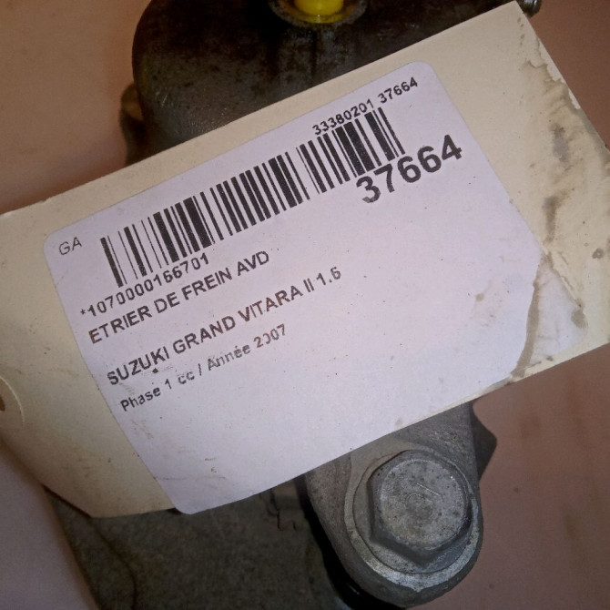 Etrier de frein avant droit occasion SUZUKI GRAND VITARA II Phase 1 09-2005->09-2009 1.6 VVT 106ch 5510165J05999 4