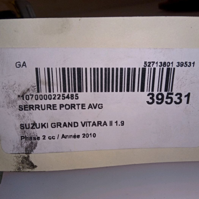 Serrure porte avg occasion SUZUKI GRAND VITARA II Phase 1 04-1995->04-1999 1.9 DDiS 129ch 8225065J25 4