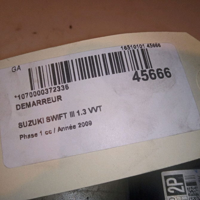 Démarreur occasion SUZUKI SWIFT III Phase 1 03-2005->09-2011 1.3 VVT 3110086G00 6