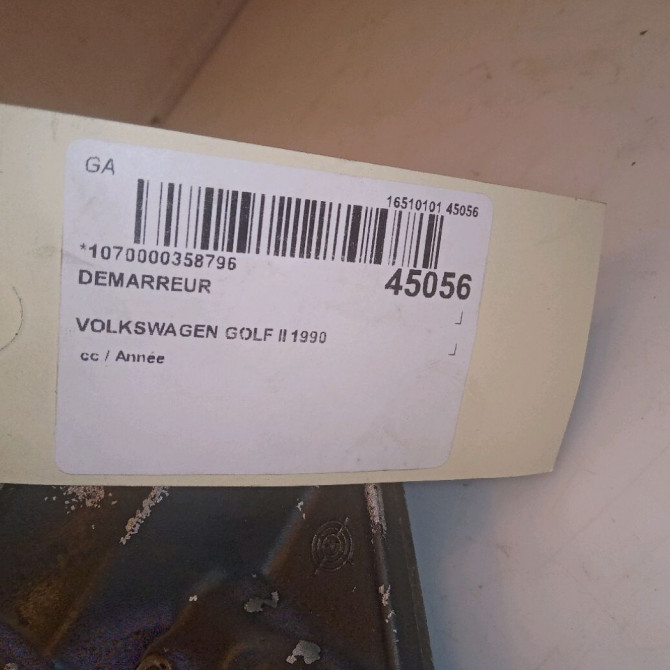Démarreur occasion VOLKSWAGEN GOLF II 5