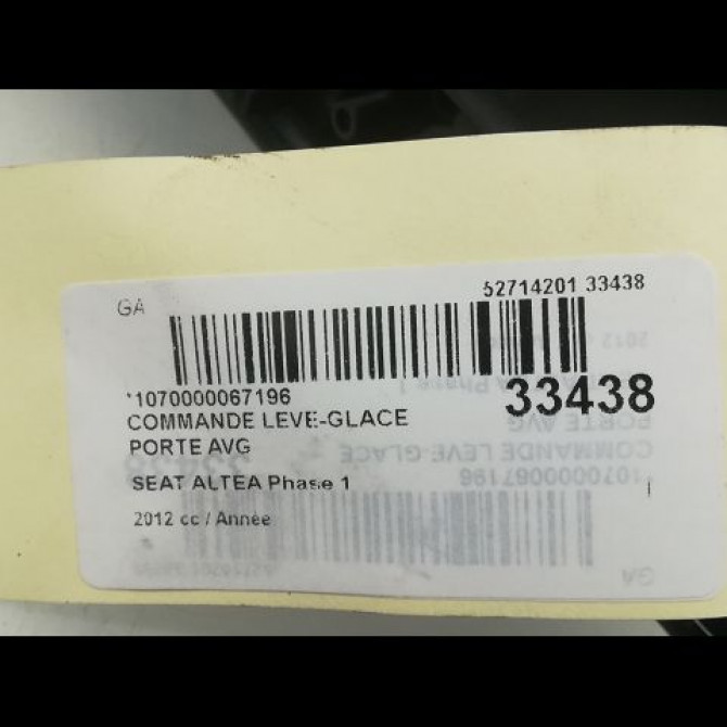 Commande lève-glace porte avant gauche occasion SEAT ALTEA Phase 2 XL 08-2010->11-2012 2.0 TDI 140ch 1K4959857CREH 3