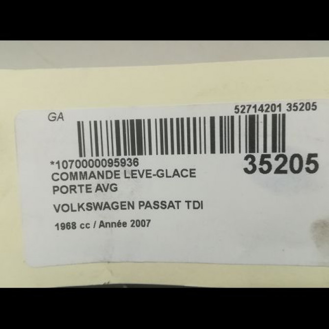 Commande lève-glace porte avant gauche occasion VOLKSWAGEN PASSAT V Phase 1 03-2005->10-2010 2.0 TDI 140ch 1K4959857CREH 4