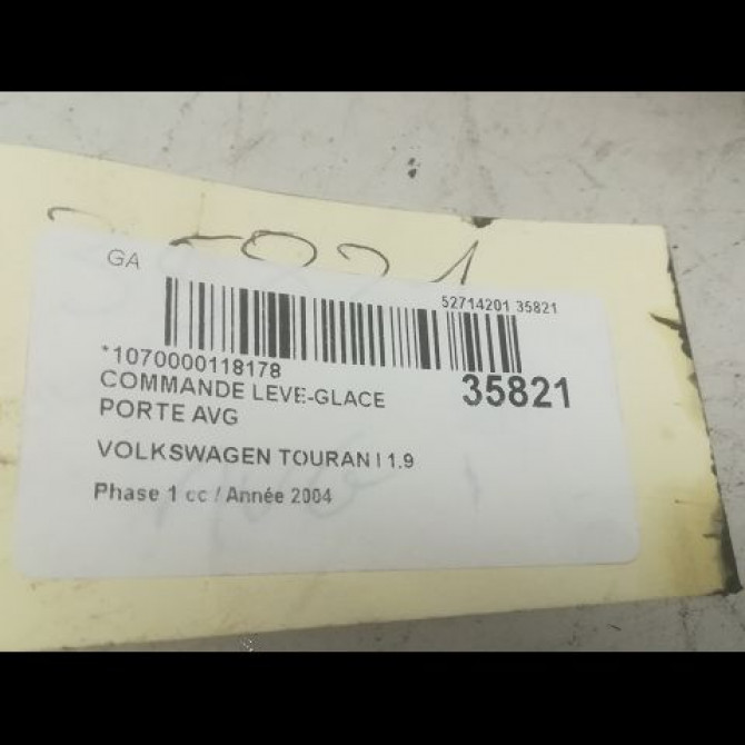 Commande lève-glace porte avant gauche occasion VOLKSWAGEN TOURAN I Phase 1 03-2003->12-2006 1.9 TDI 100ch 1K4959857CREH 4