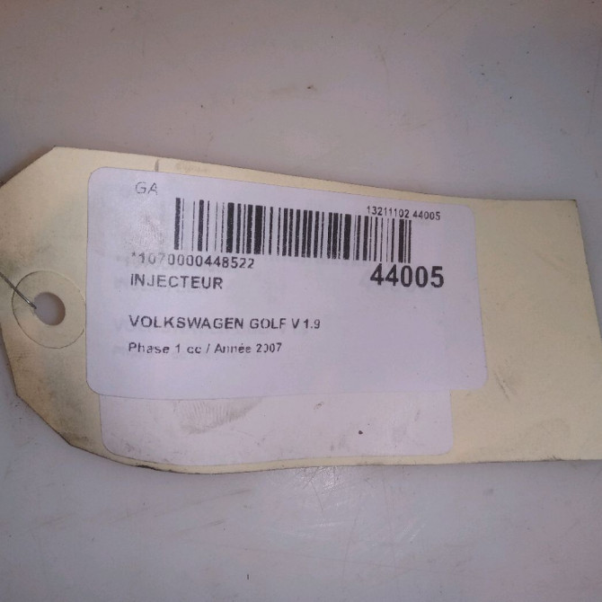 Injecteur occasion VOLKSWAGEN GOLF V Phase 1 11-2003->10-2008 1.9 TDI 90ch 38130073AG 5