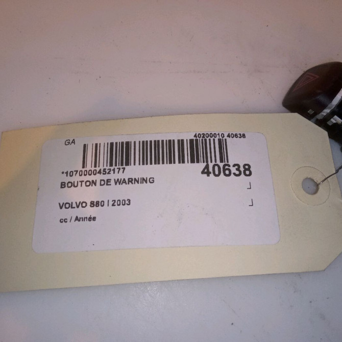 Bouton de warning occasion VOLVO S80 I 9123682 4