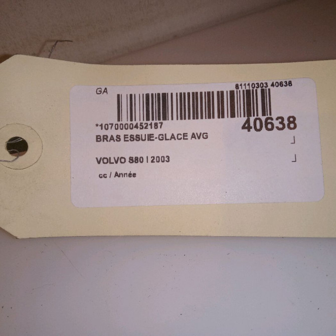 Bras essuie-glace avant gauche occasion VOLVO S80 I 9484615 4