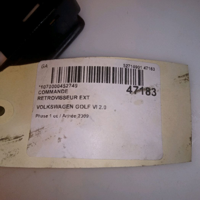Commande rétroviseurs extérieures électriques occasion VOLKSWAGEN GOLF VI Phase 1 10-2008->04-2013 2.0 TDI 110ch 1K0959565JREH 4