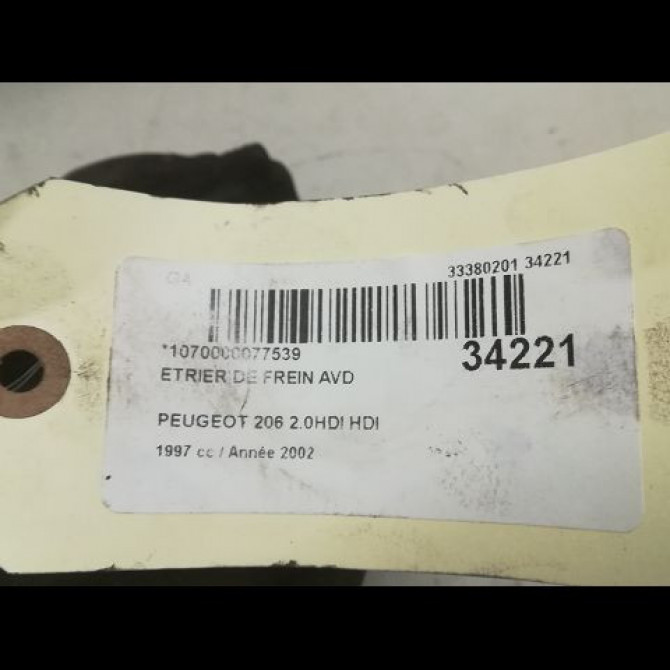 Etrier de frein avant droit occasion PEUGEOT 206 Phase 1 09-1998->03-2009 2.0 HDI 441068 3