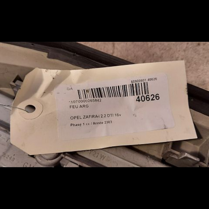Feu arrière gauche occasion OPEL ZAFIRA I Phase 1 03-1999->07-2005 2.2 DTI 16v 125ch 93175677 3