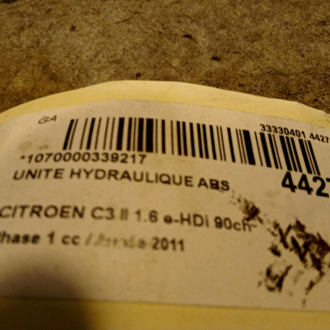 Unité hydraulique ABS occasion CITROEN C3 II Phase 1 11-2009->02-2013 1.6 e-HDi 90ch 4541TV 7