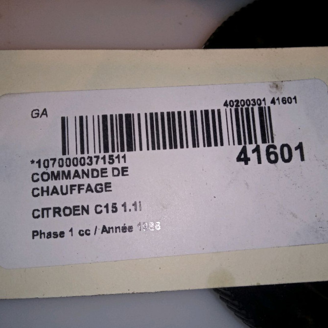 Commande de chauffage occasion CITROEN C15 Phase 1 07-1987->06-1996 1.1i 4