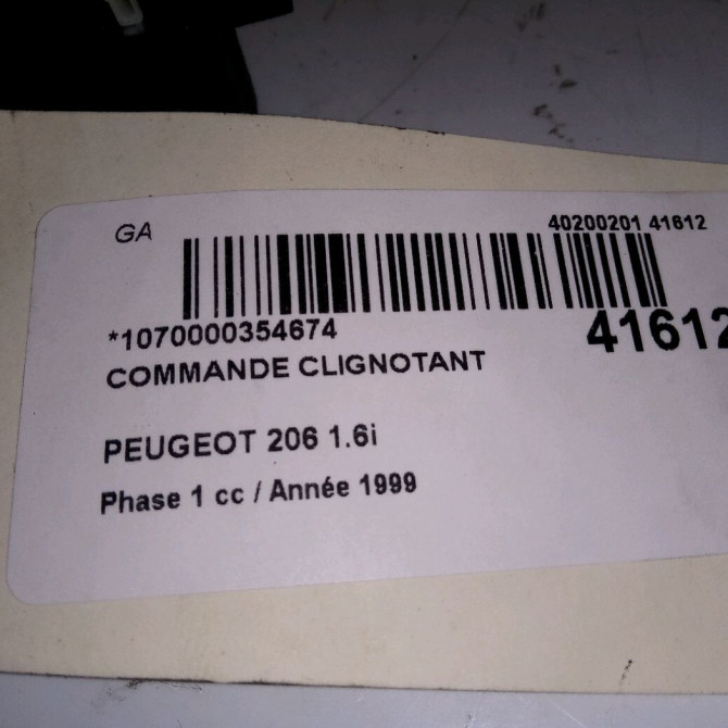 Commande clignotant occasion PEUGEOT 206 Phase 1 09-1998->03-2009 1.6i 625377 3