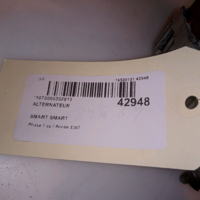 Alternateur occasion SMART 146 Phase 1 04-1995->04-1999 1.0i 71ch 1321540001 6