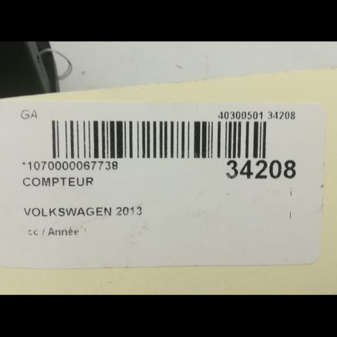 Compteur occasion VOLKSWAGEN PASSAT VI Phase 1 10-2010->... 2.0 TDI 140ch 4