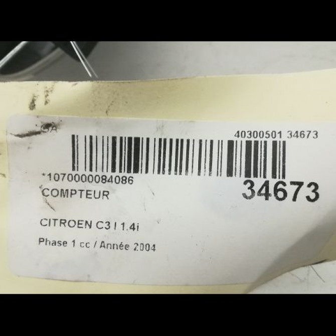 Compteur occasion CITROEN C3 I Phase 1 04-2002->10-2005 1.4i 6105EV 4