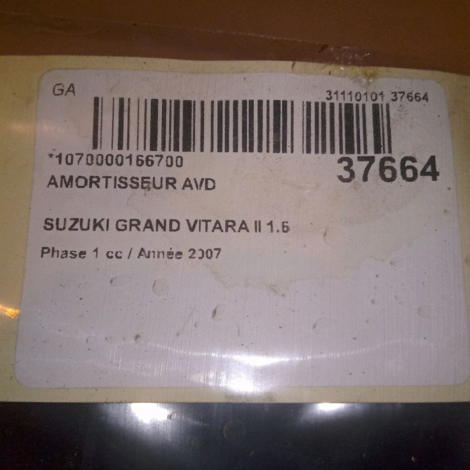 Amortisseur avant droit occasion SUZUKI GRAND VITARA II Phase 1 09-2005->09-2009 1.6 VVT 106ch 4160178K01 3