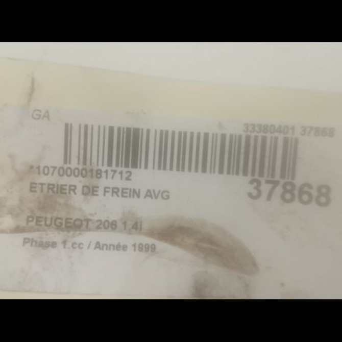 Etrier de frein avant gauche occasion PEUGEOT 206 Phase 1 09-1998->03-2009 1.4i 4400J2 3
