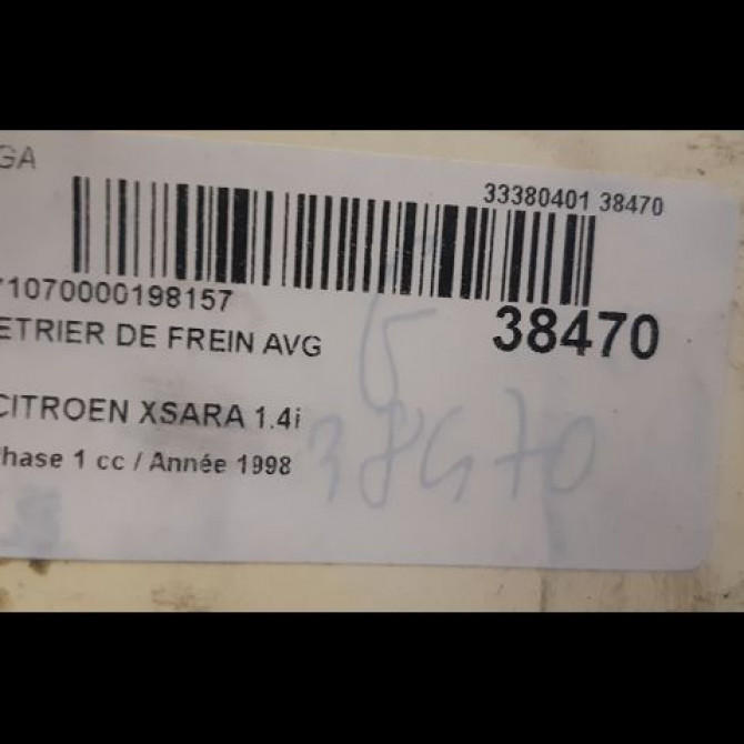 Etrier de frein avant gauche occasion CITROEN XSARA Phase 1 02-1998->09-2000 1.4i 4400J2 3