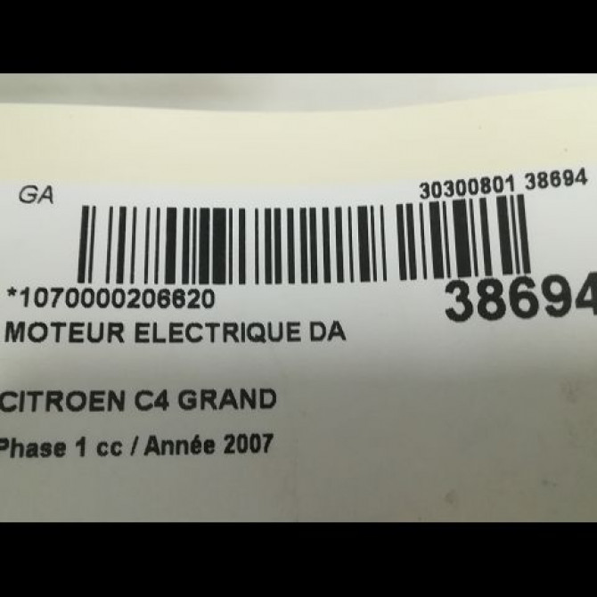 Moteur electrique de direction assistée occasion CITROEN C4 GRAND PICASSO I Phase 1 10-2006->09-2013 2.0 HDI 138 ch 4007WF 4