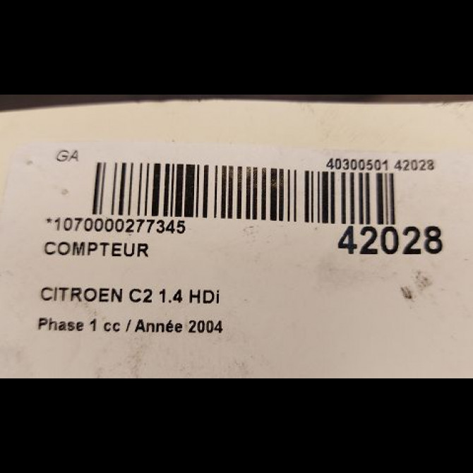 Compteur occasion CITROEN C2 Phase 1 09-2003->10-2008 1.4 HDi 6105EV 3
