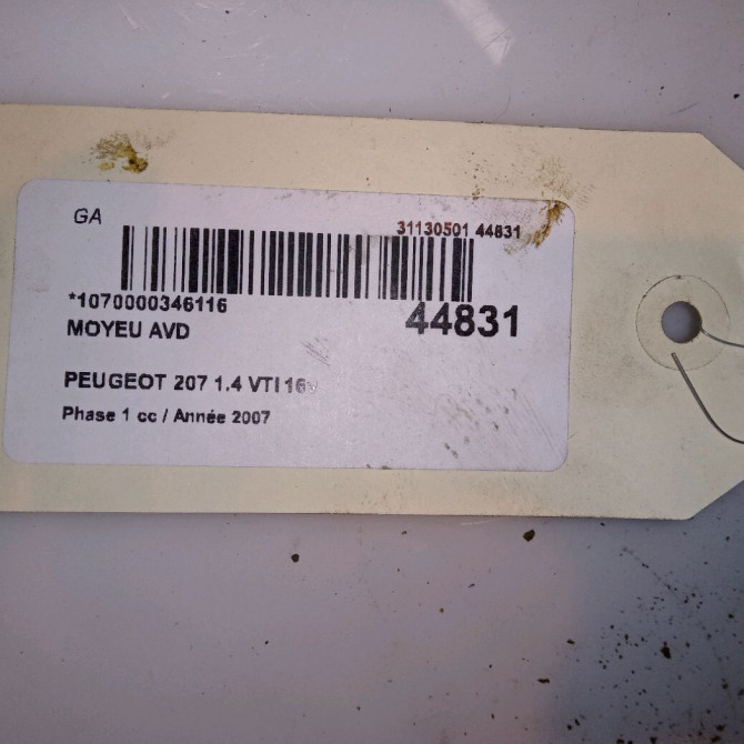 Moyeu avd occasion PEUGEOT 207 Phase 1 04-2006->06-2013 1.4 VTI 16v 95ch 330776 4