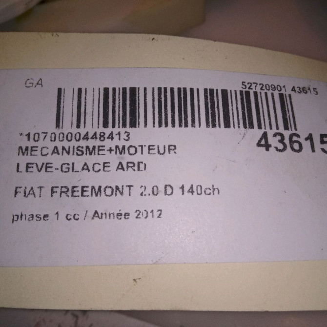 Mecanisme+moteur leve-glace ard occasion FIAT FREEMONT Phase 1 04-1995->04-1999 2.0 D 140ch K68043738AA 5