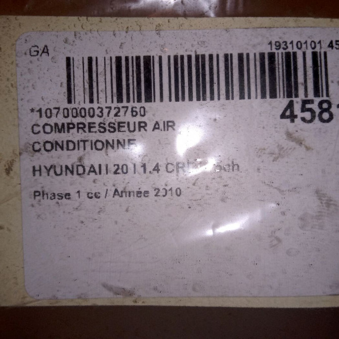 Compresseur air conditionne occasion HYUNDAI I 20 I Phase 1 04-2009->06-2012 1.4 CRDi 75ch 977011J200 7
