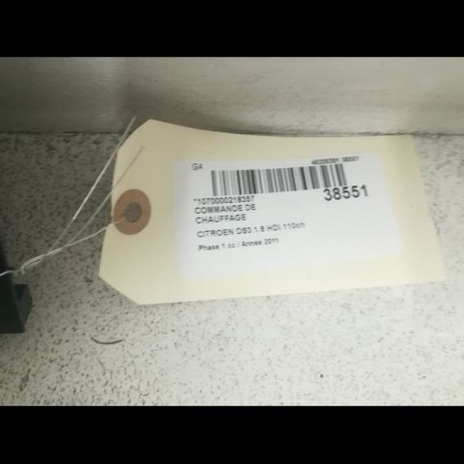 Commande de chauffage occasion CITROEN DS3 Phase 1 11-2009->03-2014 1.6 HDi 110ch 9678312580 3