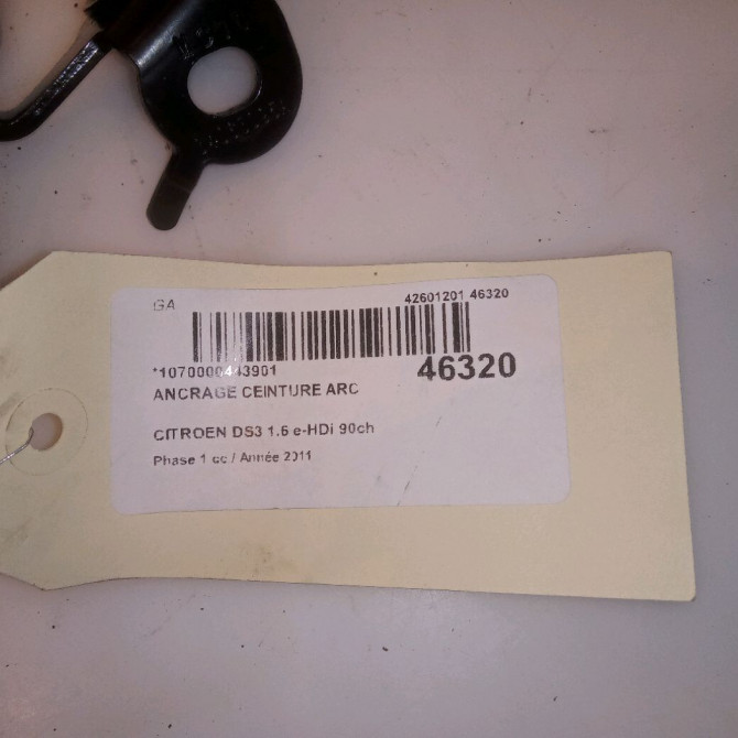 Ancrage ceinture arc occasion CITROEN DS3 Phase 1 11-2009->03-2014 1.6 e-HDi 90ch 8976F3 4