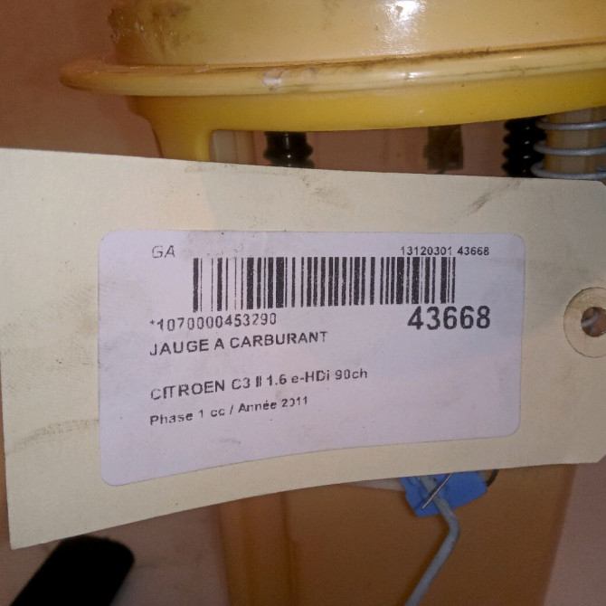 Jauge a carburant occasion CITROEN C3 II Phase 1 11-2009->02-2013 1.6 e-HDi 90ch 1608520580 5