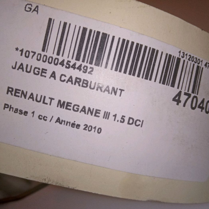 Jauge a carburant occasion RENAULT MEGANE III Phase 1 11-2008->01-2012 1.5 DCI 110ch 172020033R 6