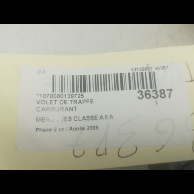 Volet de trappe carburant occasion MERCEDES CLASSE A II Phase 2 04-2008->06-2012 A 170 115ch 1697500106 3