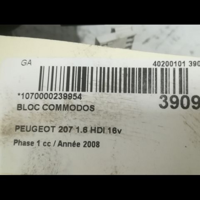 Bloc commodos occasion PEUGEOT 207 Phase 1 04-2006->06-2013 1.6 HDI 16v 90ch 6242SL 5