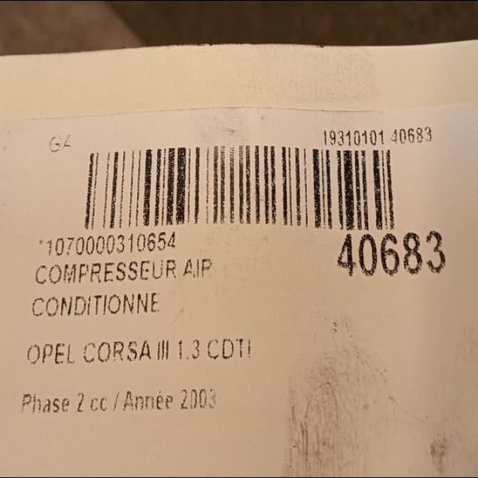 Compresseur air conditionne occasion OPEL CORSA III Phase 2 08-2003->09-2006 1.3 CDTI 13197538 4