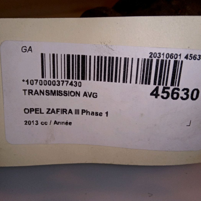 Transmission avant gauche occasion OPEL ZAFIRA III Phase 1 11-2011->... 13348258 3