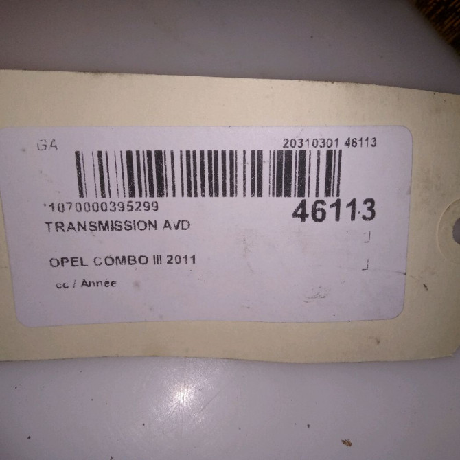 Transmission avant droite occasion OPEL COMBO III 24427064 5