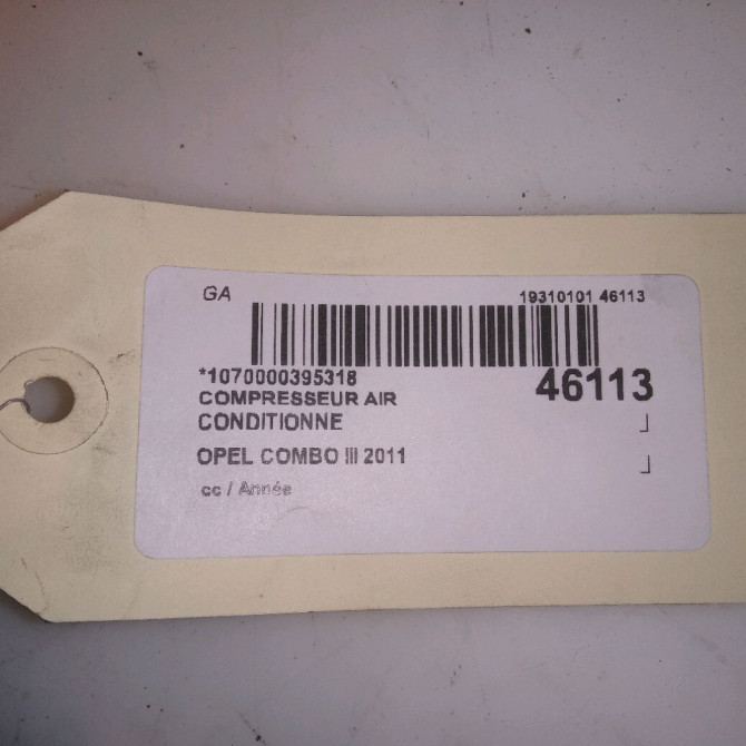Compresseur air conditionne occasion OPEL COMBO III 13197538 7