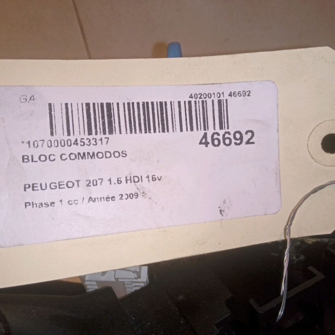 Bloc commodos occasion PEUGEOT 207 Phase 1 04-2006->06-2013 1.6 HDI 16v 90ch 6242SL 6