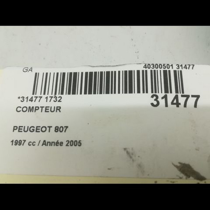 Compteur occasion PEUGEOT 807 Phase 1 06-2002->12-2014 610595 4