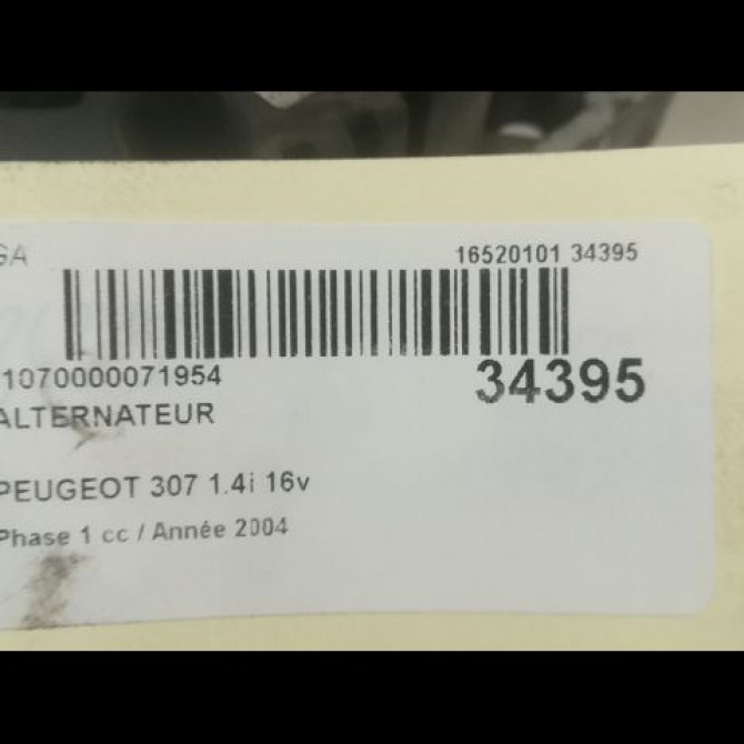 Alternateur occasion PEUGEOT 307 Phase 1 04-2001->06-2005 1.4i 16v 9801895380 5