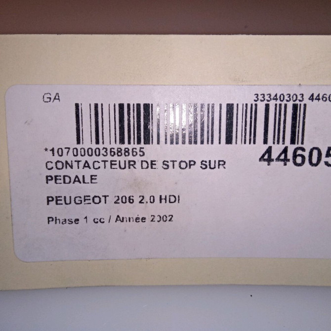 occasion PEUGEOT 206 Phase 1 09-1998->03-2009 2.0 HDI 453452 3