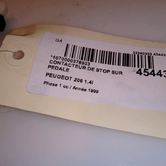 occasion PEUGEOT 206 Phase 1 09-1998->03-2009 1.4i 453452 3