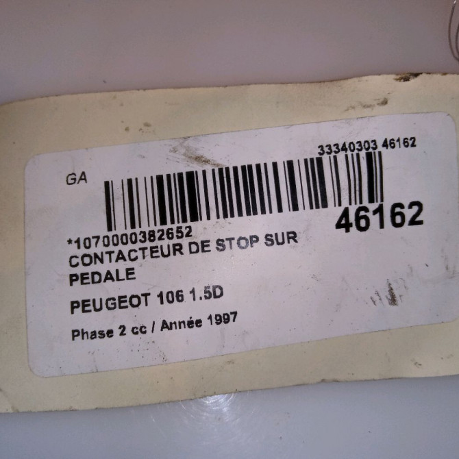 occasion PEUGEOT 106 Phase 2 04-1996->09-2003 1.5D 453452 2