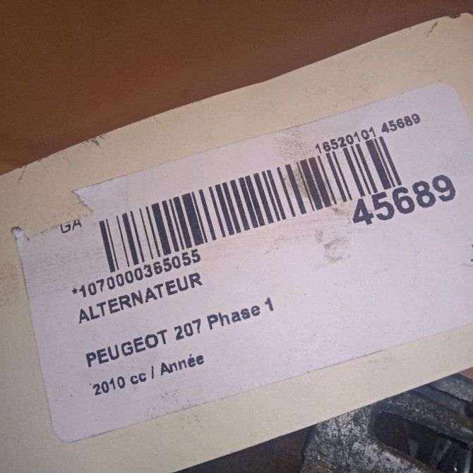 Alternateur occasion PEUGEOT 207 Phase 1 04-2006->06-2013 9801895380 4