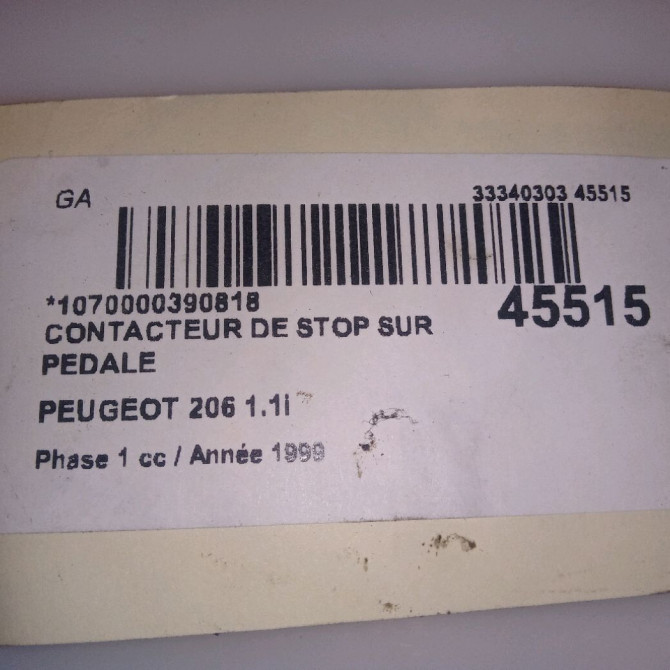 occasion PEUGEOT 206 Phase 1 09-1998->03-2009 1.1i 453452 4