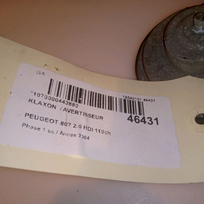 Klaxon  / avertisseur occasion PEUGEOT 807 Phase 1 06-2002->12-2014 2.0 HDI 110ch 6236F0 4