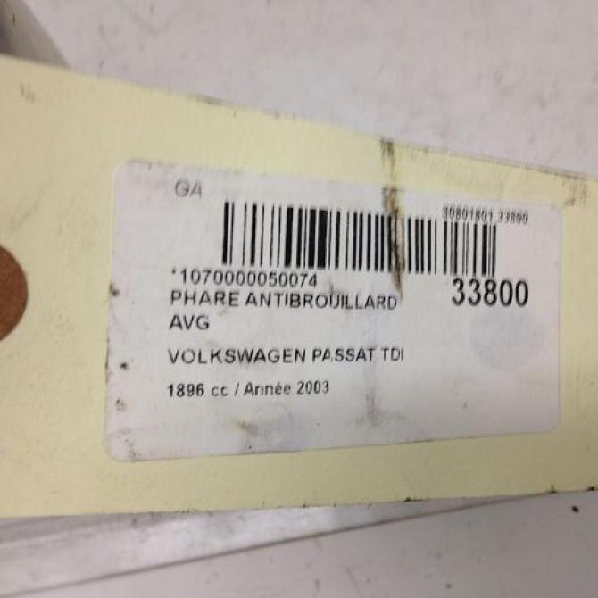 Phare antibrouillard avant gauche occasion VOLKSWAGEN PASSAT IV Phase 2 10-2000->03-2005 1.9 TDI 130ch 3B7941699A 4