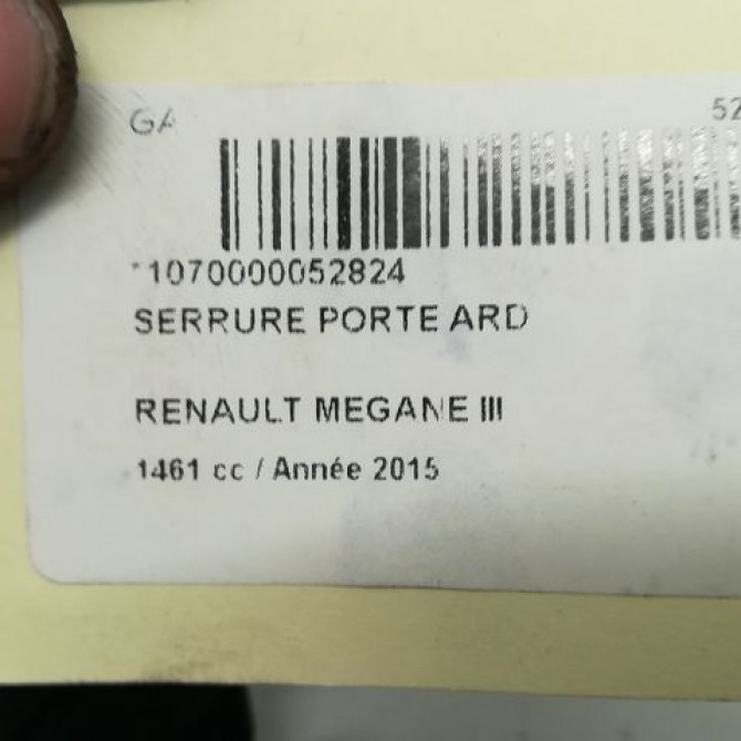 Serrure porte ard occasion RENAULT MEGANE III Phase 3 10-2013->... 1.6 DCI 130ch 825028873R 5