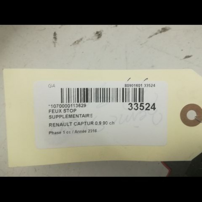 Feux stop supplementaire occasion RENAULT CAPTUR Phase 1 02-2013->... 0.9 90 ch 265902759R 3
