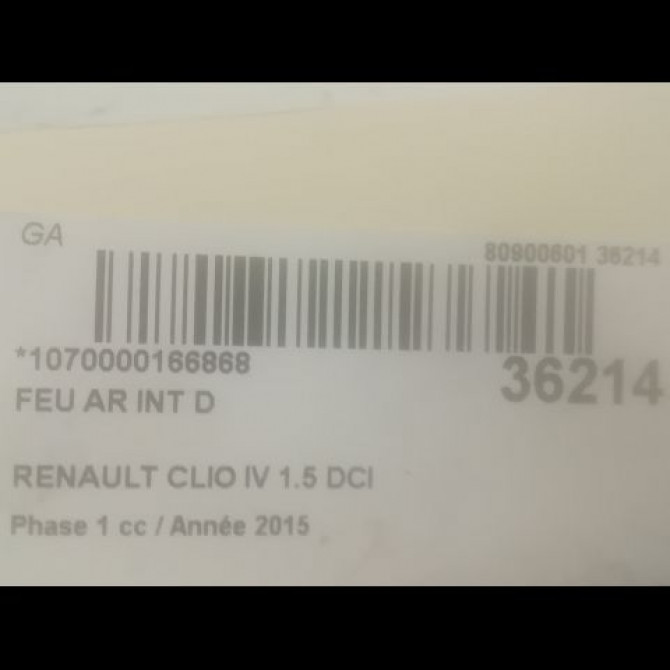 Feu arrière intérieur droit occasion RENAULT CLIO IV Phase 1 07-2012->... 1.5 DCI 90ch 3